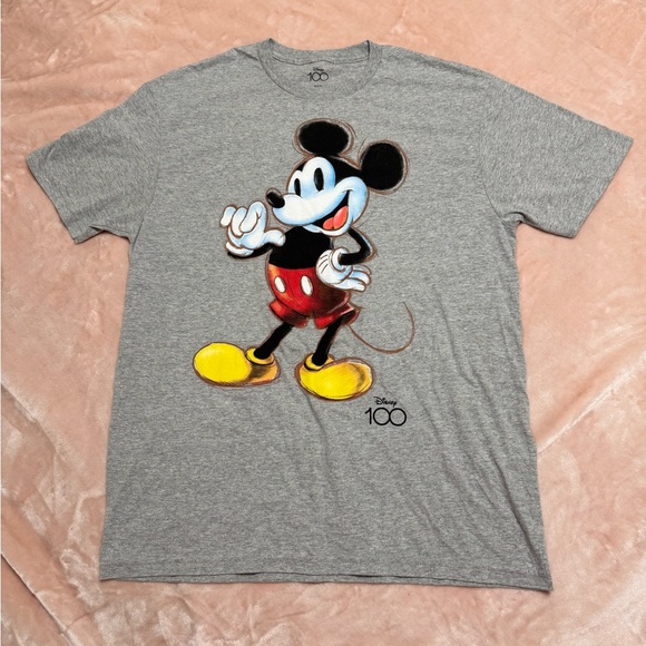 Disney Tops - Disney Gray Men's Mickey Mouse Graphic Tee with Red Shorts and Yellow Shoes